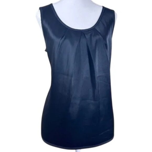 St. John satin shell top black women’s size L - Picture 1 of 6